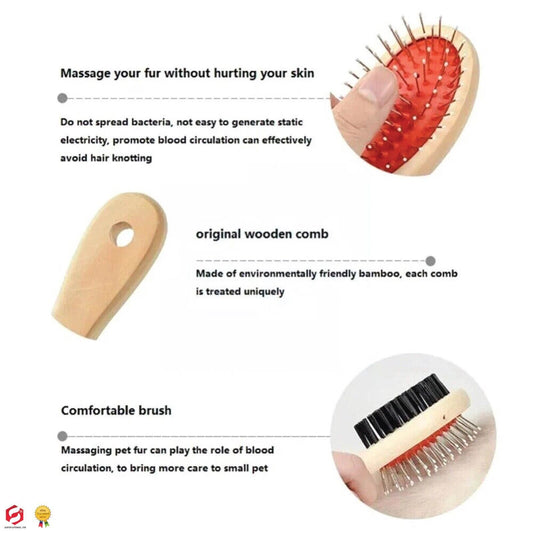 Double Headed Pet Grooming Brush for Thick Coats Dogs Dog Cats Cat Fur Hair Coat