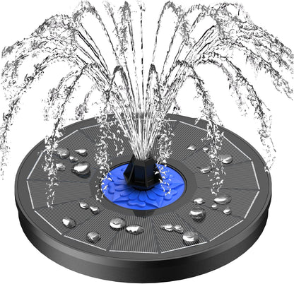 Solar Fountain Upgrade, 3.5W Solar Powered Bird Bath Fountains with Flower, Outdoor Water Feature Solar Pump with 7-In-1 Nozzles, 4 Fixed Pipes for Humingbirds, Garden, Pool, Pond, and Fish Tank