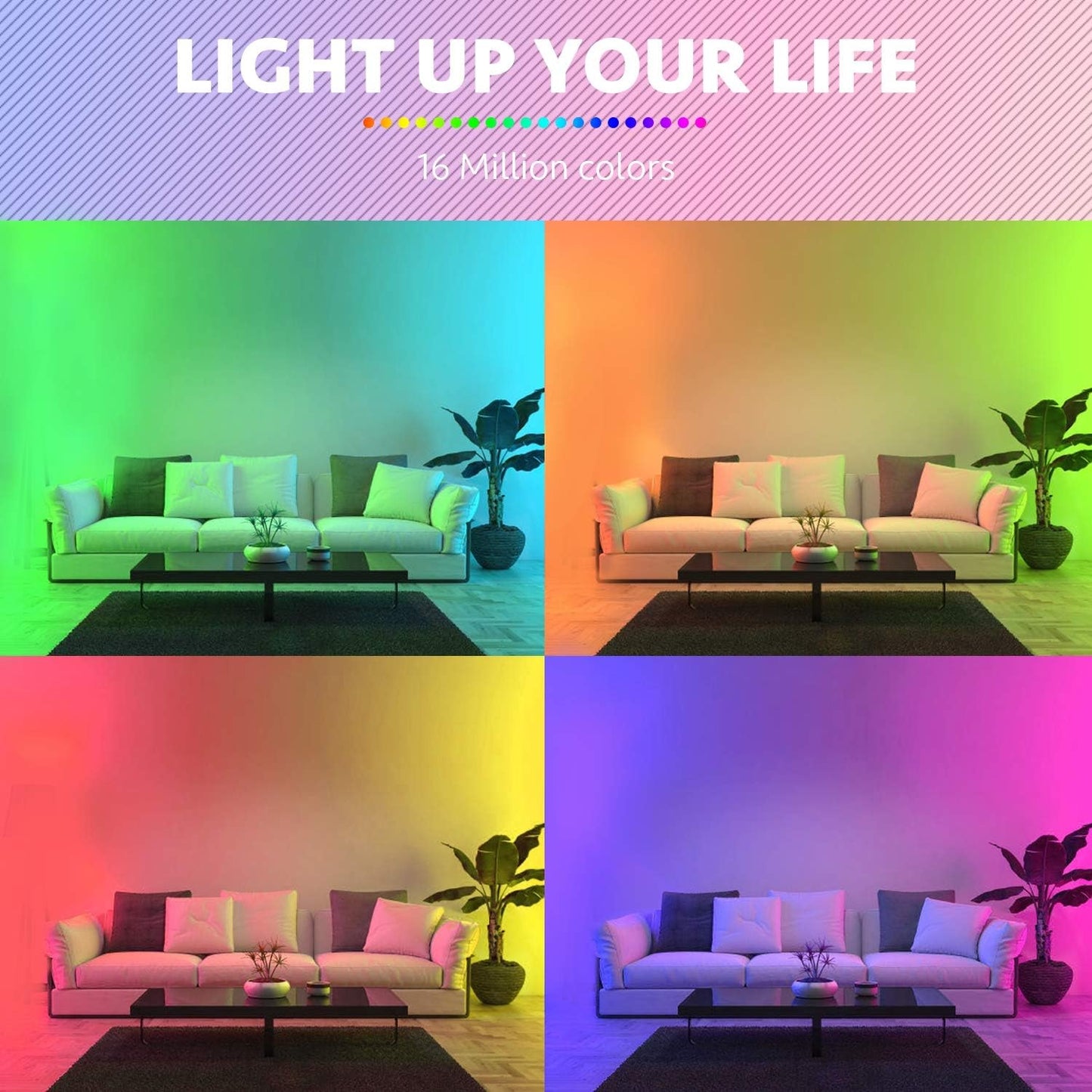 LED Strip Lights 10M (1X10M) APP Control Colour Changing LED Lights with Remote, Music Sync Built-In Mic, SMD RGB Light Strips RGB LED Strip, Led Lights for Bedroom Home Decoration
