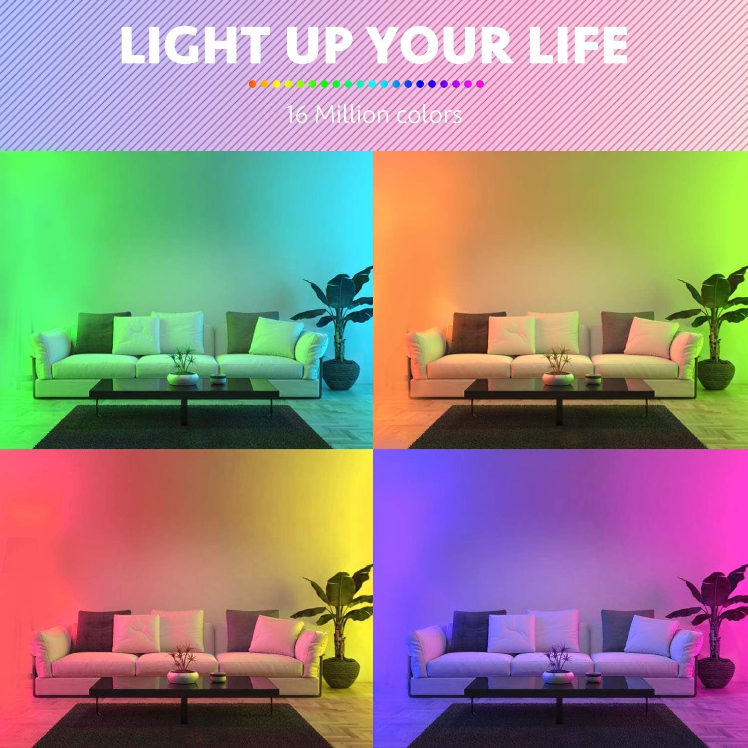 LED Strip Lights 10M (1X10M) APP Control Colour Changing LED Lights with Remote, Music Sync Built-In Mic, SMD RGB Light Strips RGB LED Strip, Led Lights for Bedroom Home Decoration