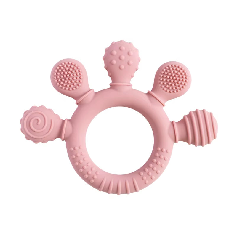 1Pc Silicone Teether Baby 0 12 Months Teething Toys Teether Ring Silicone Baby Teether Toys for Toddler BPA Free Baby Toys Gifts