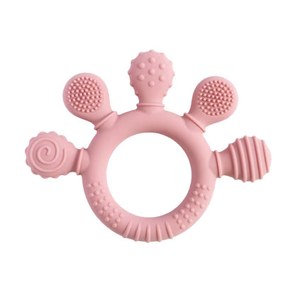 1Pc Silicone Teether Baby 0 12 Months Teething Toys Teether Ring Silicone Baby Teether Toys for Toddler BPA Free Baby Toys Gifts