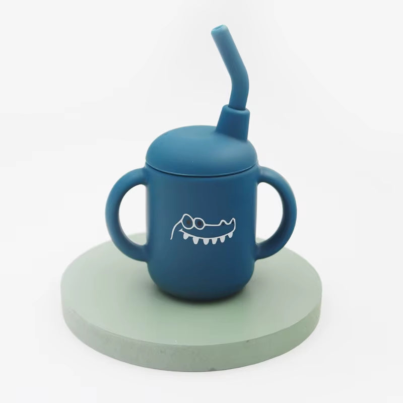 New Cartoon 120ML Baby Silicone Sippy Cup Bpa-Free Portable Storage Snack Container Feeding Cup Leakproof Trainer Cup