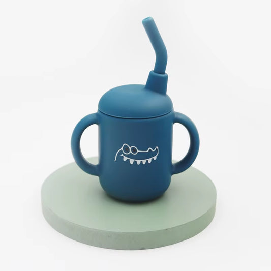 New Cartoon 120ML Baby Silicone Sippy Cup Bpa-Free Portable Storage Snack Container Feeding Cup Leakproof Trainer Cup