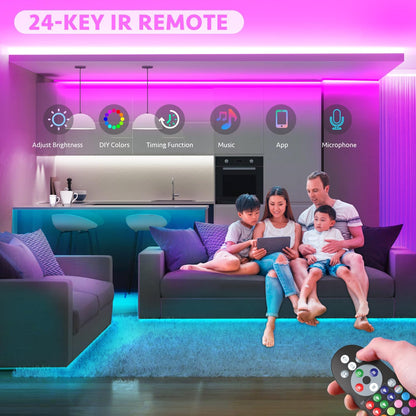 LED Strip Lights 10M (1X10M) APP Control Colour Changing LED Lights with Remote, Music Sync Built-In Mic, SMD RGB Light Strips RGB LED Strip, Led Lights for Bedroom Home Decoration