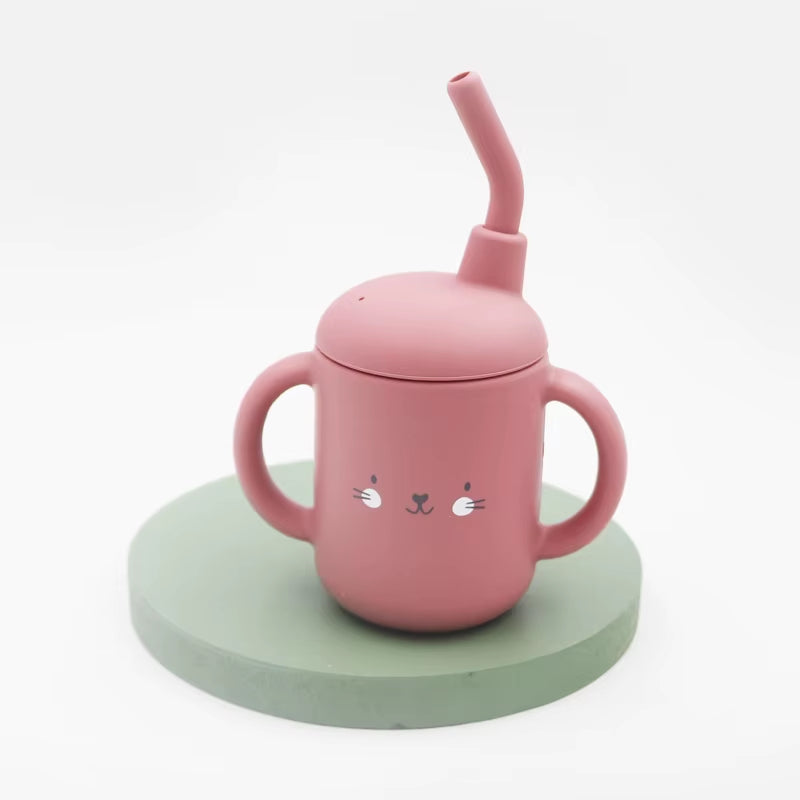 New Cartoon 120ML Baby Silicone Sippy Cup Bpa-Free Portable Storage Snack Container Feeding Cup Leakproof Trainer Cup