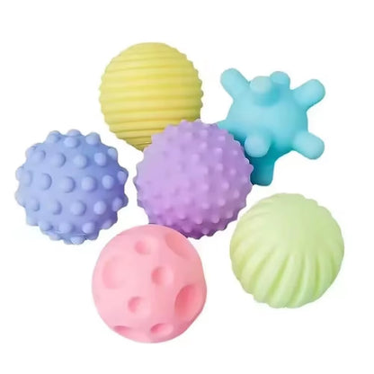6Pcs Textured Multi Ball Set Develop Baby Tactile Senses Toy Baby Touch Hand Ball Toys Children Training Ball Massage Soft Balls