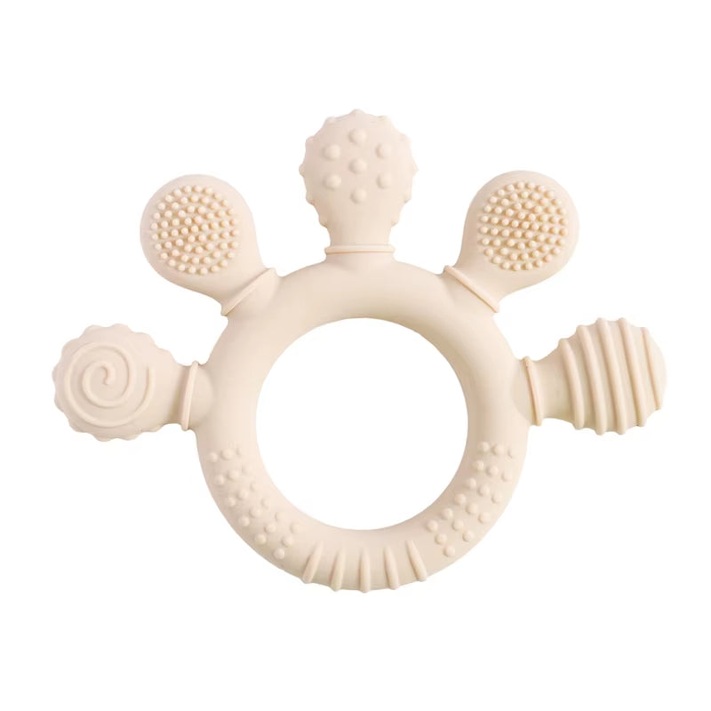 1Pc Silicone Teether Baby 0 12 Months Teething Toys Teether Ring Silicone Baby Teether Toys for Toddler BPA Free Baby Toys Gifts