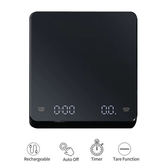 Digital Coffee Scale with Timer LED Screen Espresso USB 3Kg Max.Weighing 0.1G High Precision Measures in Oz/Ml/G Kitchen Scale