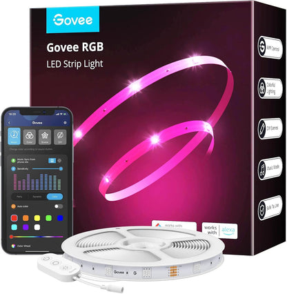 LED Strip Lights 10M, Smart Wifi App Control RGB LED Lights, Work with Alexa & Google Assistant, Music Sync for Bedroom, Kitchen, TV, Party