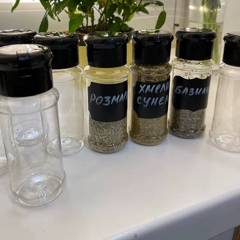 Spice Jars Seasoning Shaker Bottles Plastic Kitchen Spices Storage Condiment Jar Salt Pepper Boxes Kitchen Spice Organizer Rack