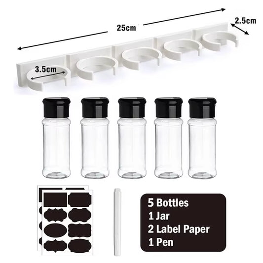 Spice Jars Seasoning Shaker Bottles Plastic Kitchen Spices Storage Condiment Jar Salt Pepper Boxes Kitchen Spice Organizer Rack