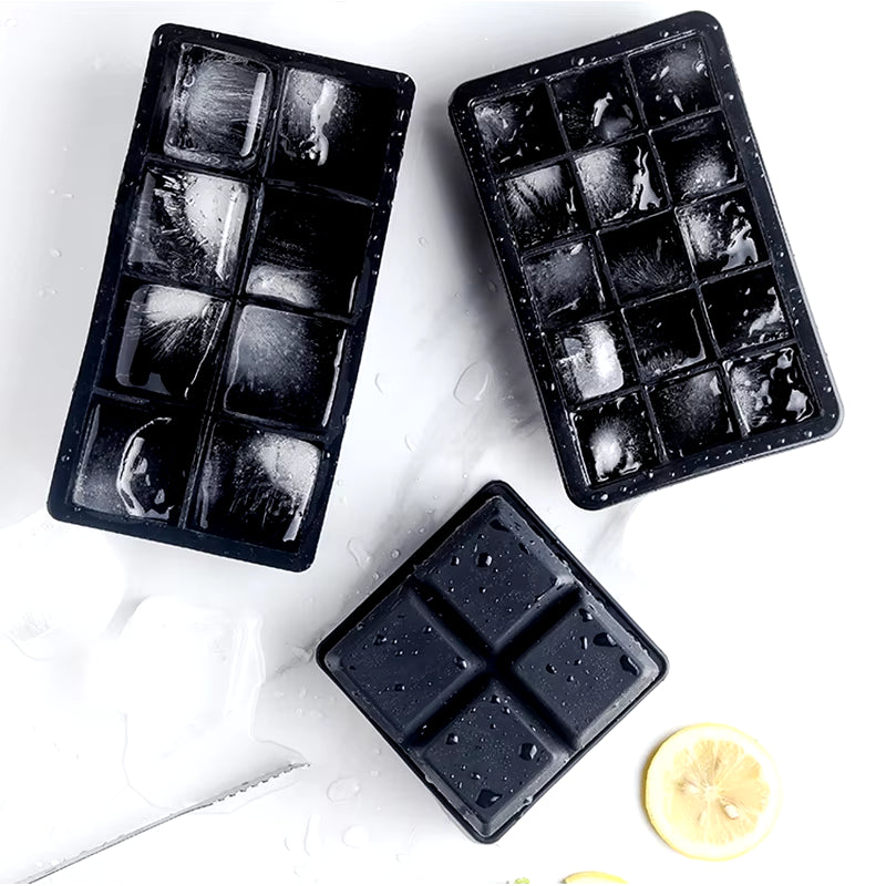 4/6/8/15 Grid Big Ice Tray Mold Giant Jumbo Large Food Grade Silicone Ice Cube Square Tray Mold DIY Ice Maker Ice Cube Tray