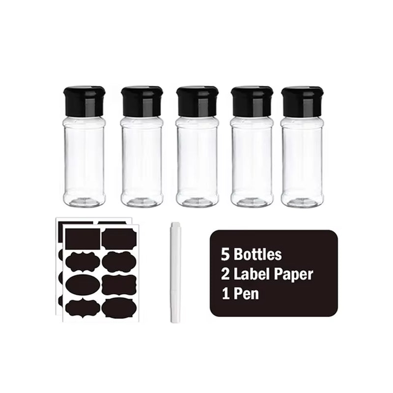 Spice Jars Seasoning Shaker Bottles Plastic Kitchen Spices Storage Condiment Jar Salt Pepper Boxes Kitchen Spice Organizer Rack