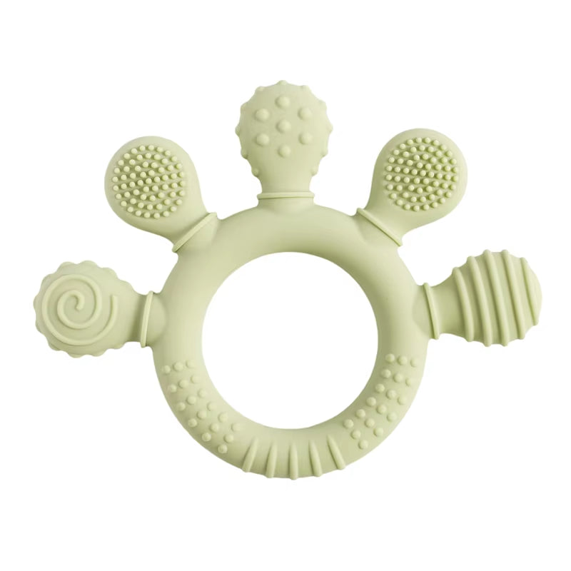 1Pc Silicone Teether Baby 0 12 Months Teething Toys Teether Ring Silicone Baby Teether Toys for Toddler BPA Free Baby Toys Gifts