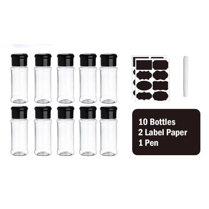 Spice Jars Seasoning Shaker Bottles Plastic Kitchen Spices Storage Condiment Jar Salt Pepper Boxes Kitchen Spice Organizer Rack